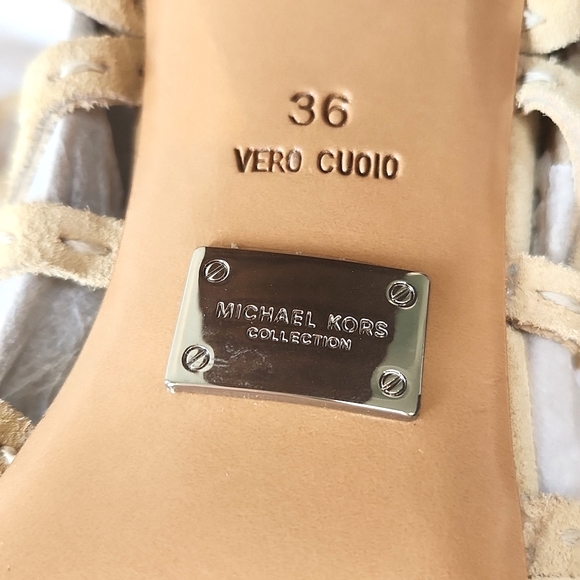 MICHAEL KORS SUEDE FRINGE LACE-UP SANDALS - Picture 5 of 10